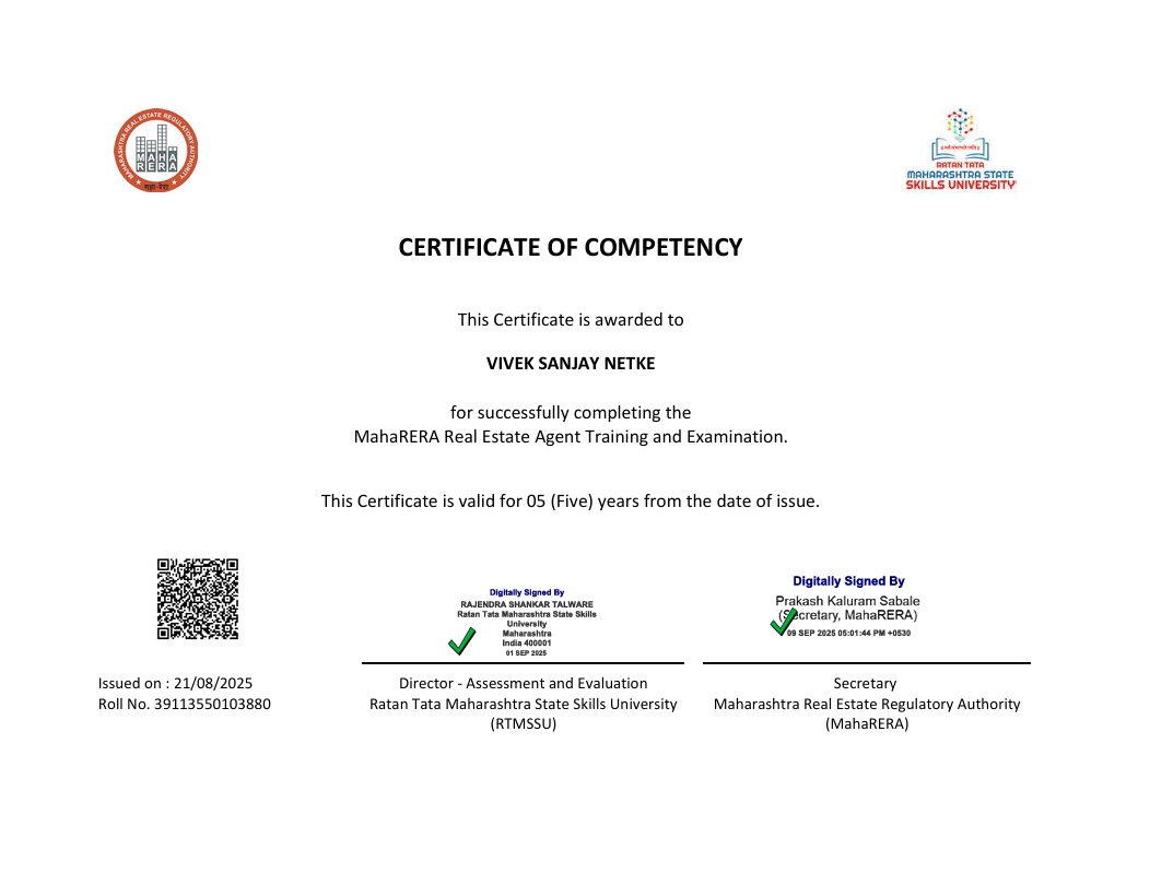 Maha rera certified consultant in pimpri chinchwad , pune