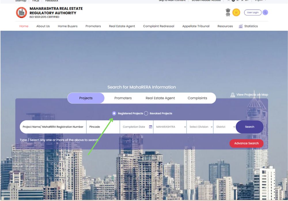 check MAHA RERA approved project in pimpri chinchwad pune